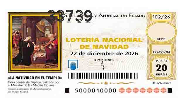 Décimo 33739 del sorteo 102-22/12/2026 Navidad