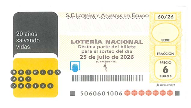 Décimo 23159 del sorteo 60-25/07/2026 Sábado